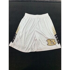 Power Tek Mens Athletic Shorts White Gold Black Letter B Performance Gear Size M